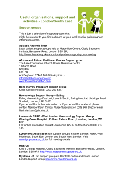 London/South East Support groups