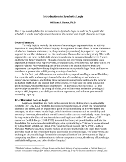 Introduction to Symbolic Logic