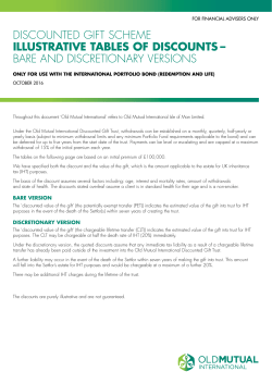 discounted Gift scheme ILLUSTRATIVE TABLES OF DISCOUNTS