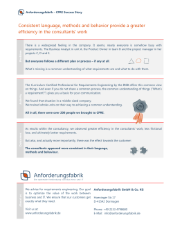 Consistent language, methods and behavior provide a greater