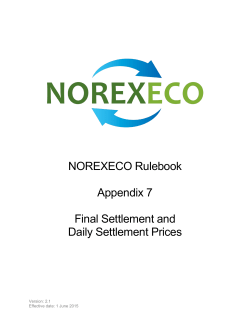 NOREXECO Rulebook Appendix 7 Final Settlement and Daily