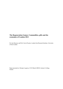 The Regeneration Games: Commodities, gifts and the economics of