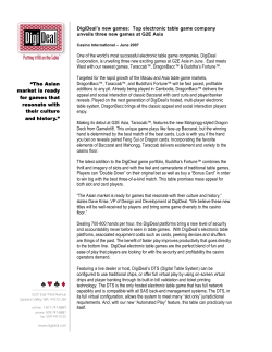 DigiDeal`s new games: Top electronic table game company unveils