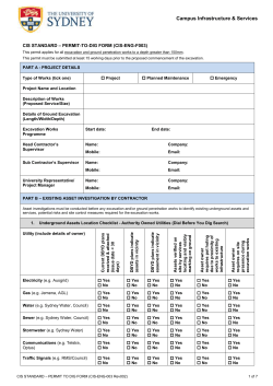 CIS Permit to Dig Form - The University of Sydney