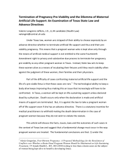 Termination of Pregnancy Pre-Viability and the Dilemma of Maternal
