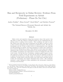 Bias and Reciprocity in Online Reviews: Evidence From Field