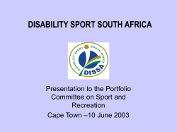 The Structure of Sport for People with Disabilities in South Africa