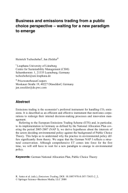 Business and emissions trading from a public choice perspective