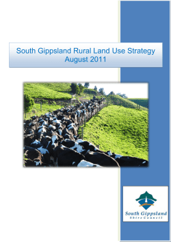 South Gippsland Rural Land Use Strategy August 2011