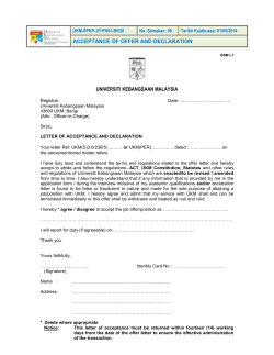 letter of acceptance and declaration