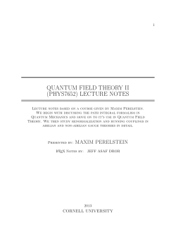 quantum field theory ii (phys7652) lecture notes