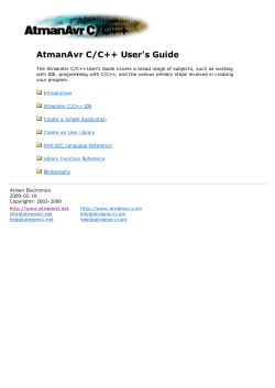 AtmanAvr C/C++ User`s Guide