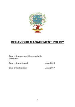 Behaviour Management Policy