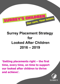 Surrey`s Placement Strategy - looked after children