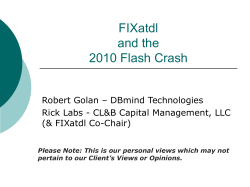 FIXatdl and the 2010 Flash Crash