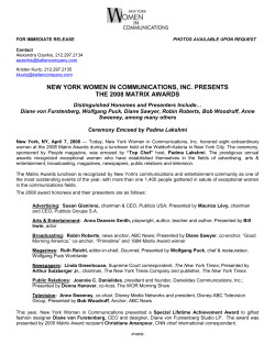 Press Release - New York Women in Communications, Inc.