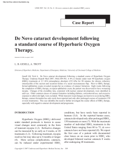 De Novo cataract development following a standard course of