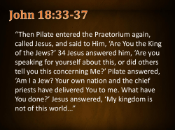 A Different Kind of King III. What Would Guide Him? God`s Law