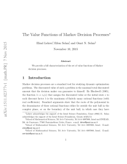 The Value Functions of Markov Decision Processes arXiv