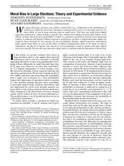 Moral Bias in Large Elections: Theory and Experimental Evidence