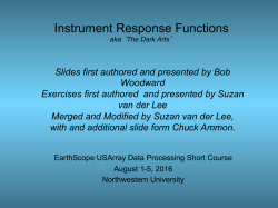 Instrument Response Functions