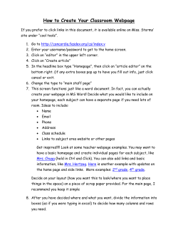 How to Create Your Classroom Webpage - Concordia R