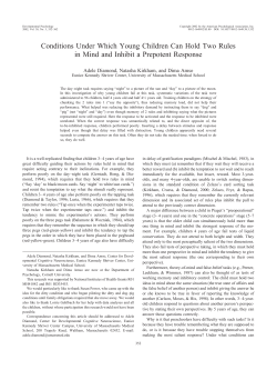 Conditions under which young children CAN hold two rules in mind