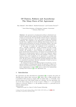 Of Choices, Failures and Asynchrony: The Many Faces of Set