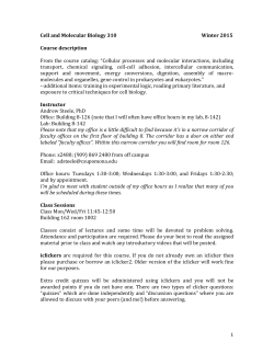 Cell and Molecular Biology 310 Winter 2015 Course description