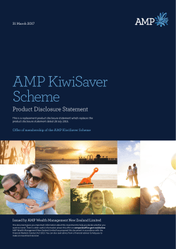 AMP KiwiSaver Scheme Product Disclosure Statement