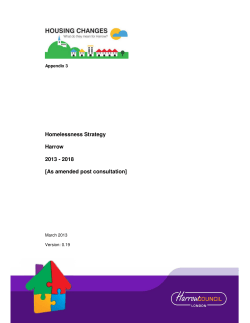 Homelessness Strategy Harrow 2013 - 2018 [As