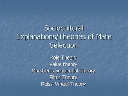 Sociocultural Explanations/Theories of Mate Selection