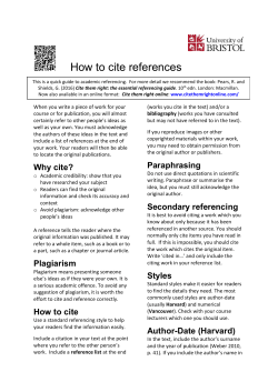 How to cite references - University of Bristol