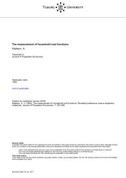 Tilburg University The measurement of household cost functions