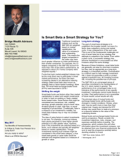 Is Smart Beta a Smart Strategy for You?