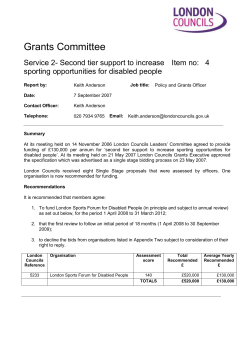 London Councils Grants Executive