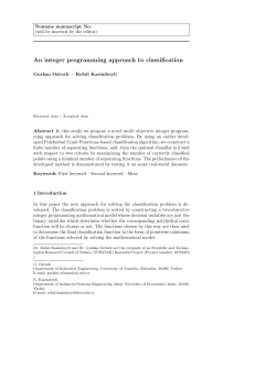 An integer programming approach to classification