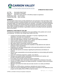 Gymnastics Head Coach Reports to