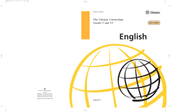 The Ontario Curriculum, Grades 9 and 10: English, 2007 (Revised)