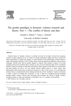 The gender paradigm in domestic violence research and theory