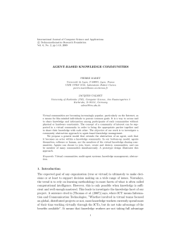 AGENT-BASED KNOWLEDGE COMMUNITIES 1. Introduction The