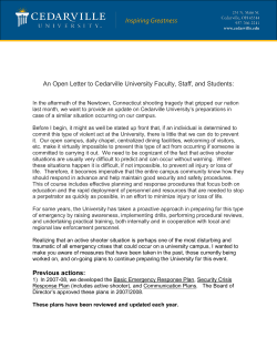 An Open Letter to Cedarville University Faculty, Staff, and Students