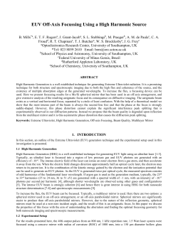 EUV Off-Axis Focussing Using a High Harmonic Source