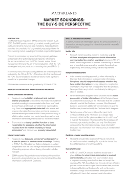 market soundings: the buy-side perspective