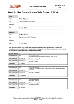 DSR 01 010 Work in Live Substations
