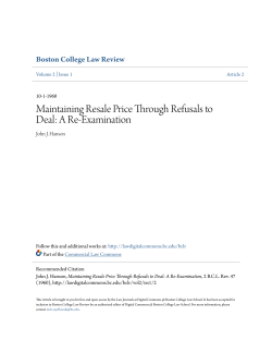 Maintaining Resale Price Through Refusals to Deal