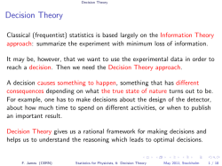 Statistics for Physicists, 6: Decision Theory