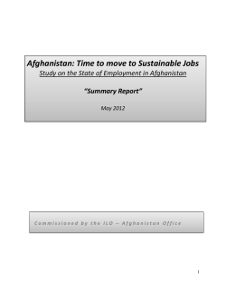 Afghanistan: Time to move to Sustainable Jobs