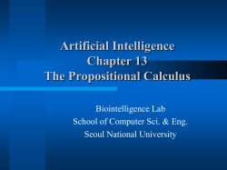 Chapter 13 The Propositional Calculus