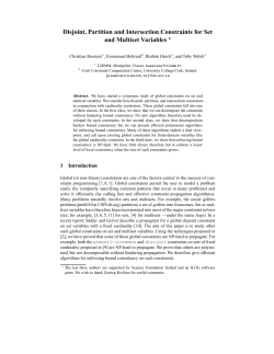 Disjoint, Partition and Intersection Constraints for Set and Multiset
